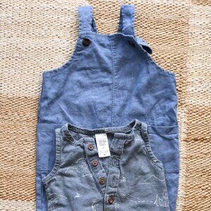 Carters overalls and 2 rompers